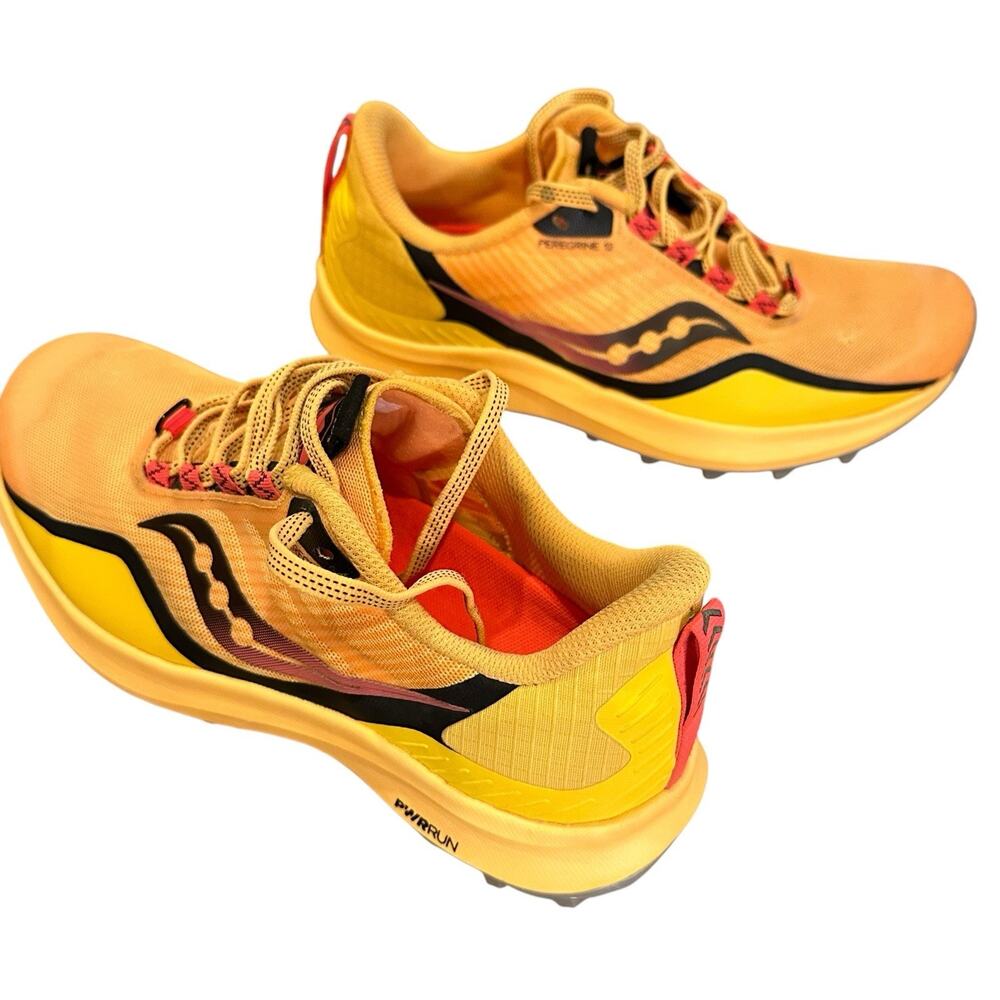 Saucony Peregrine 12 PWRRUN PWRTRAC Vizigold/Vizired Trail Running Shoe W 7.5 - Picture 3 of 16
